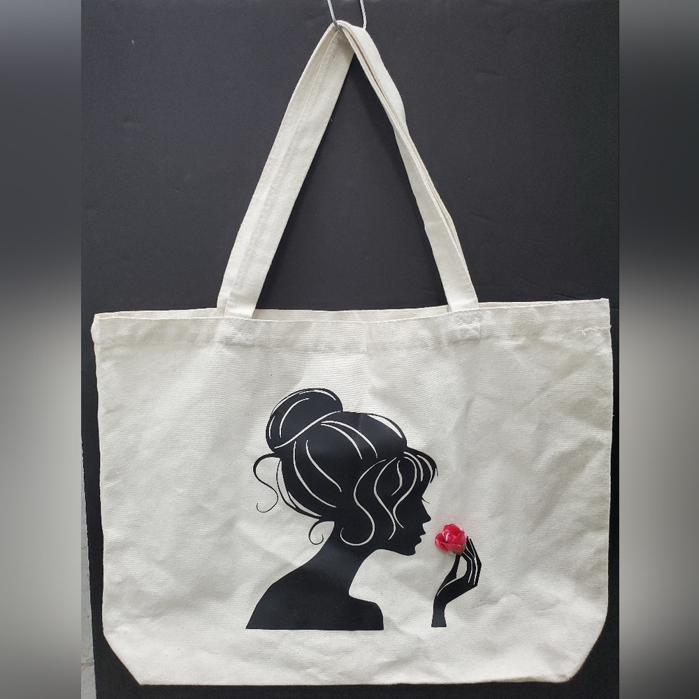 Printed canvas tote bag
